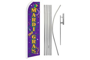 Mardi Gras Super Flag & Pole Kit