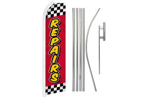 Repairs (Red Checkered) Super Flag & Pole Kit