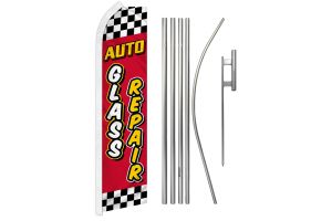 Auto Glass Repair (Red & Yellow) Super Flag & Pole Kit