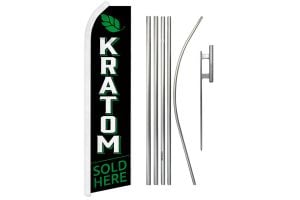 Kratom Sold Here Super Flag & Pole Kit