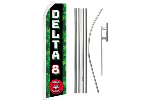 Delta 8 Sold Here Super Flag & Pole Kit