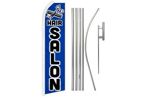Hair Salon (Blue) Super Flag & Pole Kit