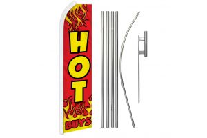 Hot Buys (Red) Super Flag & Pole Kit