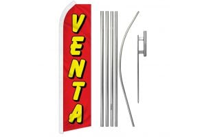 Venta Sale Superknit Polyester Swooper Flag Size 11.5ft by 2.5ft & 6 Piece Pole & Ground Spike Kit