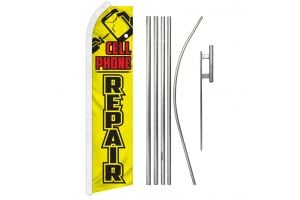 Cell Phone Repair (Yellow & Black) Super Flag & Pole Kit