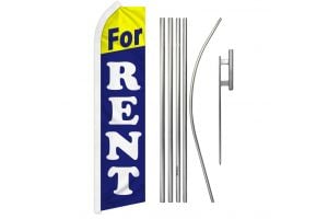For Rent Superknit Polyester Swooper Flag Size 11.5ft by 2.5ft & 6 Piece Pole & Ground Spike Kit