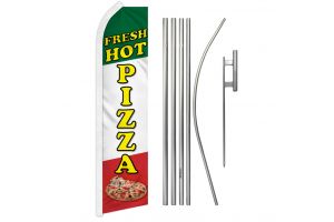 Fresh Hot Pizza Super Flag & Pole Kit