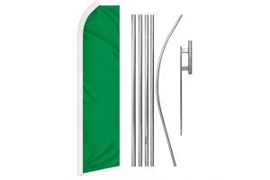 Green Solid Color Super Flag & Pole Kit