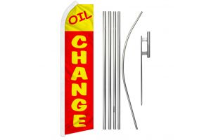 Oil Change (Red & Yellow) Super Flag & Pole Kit