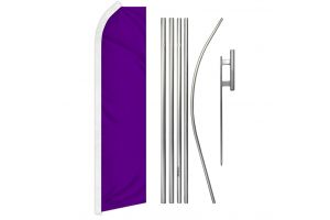 Purple Solid Color Super Flag & Pole Kit