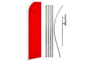 Red Solid Color Super Flag & Pole Kit