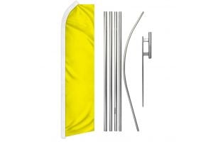 Yellow Solid Color Super Flag & Pole Kit