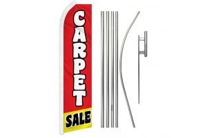 Carpet Sale Superknit Polyester Swooper Flag Size 11.5ft by 2.5ft & 6 Piece Pole & Ground Spike Kit