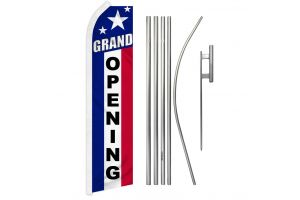 Grand Opening (RWB) Super Flag & Pole Kit