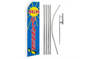 Sunglasses (Blue) Super Flag & Pole Kit