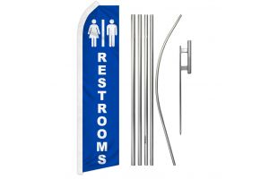 Restrooms Super Flag & Pole Kit