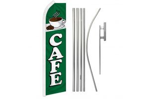 Cafe (Green) Super Flag & Pole Kit