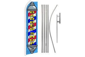 Barber Shop (Blue) Super Flag & Pole Kit