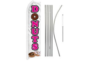 Donuts (White) Super Flag & Pole Kit
