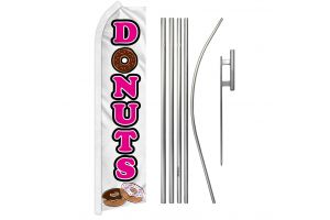 Donuts (White) Super Flag & Pole Kit