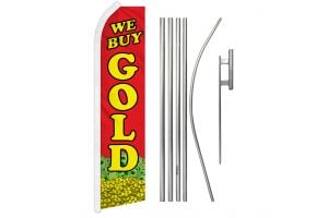 We Buy Gold (Red) Super Flag & Pole Kit