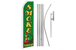 Smoke Shop (Green) Super Flag & Pole Kit