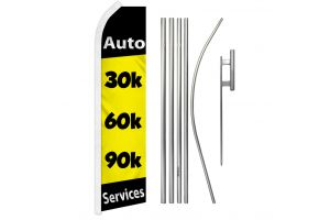 Auto 30k60k90k Services Super Flag & Pole Kit