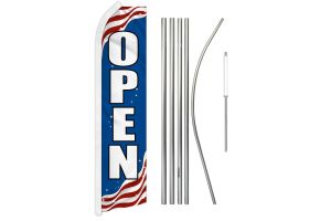 Open (Patriotic) Super Flag & Pole Kit
