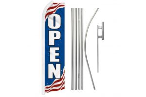 Open (Patriotic) Super Flag & Pole Kit