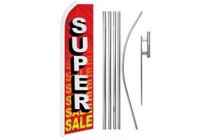 Super Sale (Red) Super Flag & Pole Kit