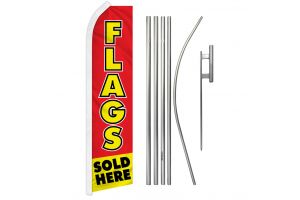 Flags Sold Here Superknit Polyester Swooper Flag Size 11.5ft by 2.5ft & 6 Piece Pole & Ground Spike Kit