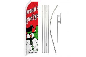 Season's Greetings (Snowman) Super Flag & Pole Kit