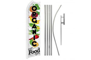 Organic Food Super Flag & Pole Kit
