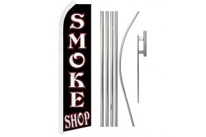 Smoke Shop (Black) Super Flag & Pole Kit