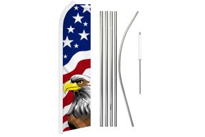 USA Eagle Super Flag & Pole Kit