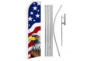 USA Eagle Super Flag & Pole Kit