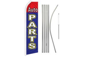 Auto Parts (Red & Blue) Super Flag & Pole Kit