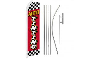 Auto Tinting (Red Checkered) Super Flag & Pole Kit