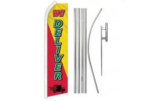 We Deliver (Red & Yellow) Super Flag & Pole Kit