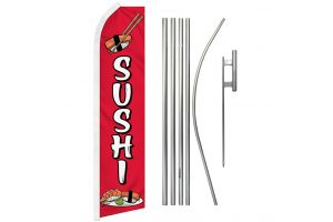 Sushi (Solid Red) Super Flag & Pole Kit