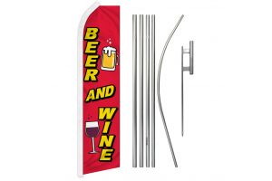 Beer and Wine Super Flag & Pole Kit