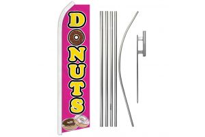 Donuts (Pink) Super Flag & Pole Kit