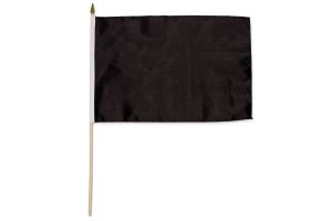 Black Solid Color 12x18in Stick Flag