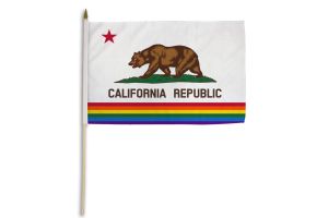 California (Rainbow) 12x18in Stick Flag