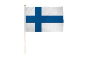 Fahne am Stab Finnland gedruckt klein Pack à 4 Stück