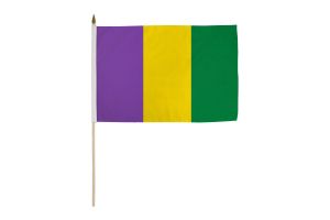 Mardi Gras (Plain) 12x18in Stick Flag