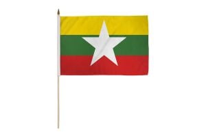 Myanmar (Burma) 12x18in Stick Flag
