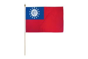 Union of Burma (1974) 12x18in Stick Flag