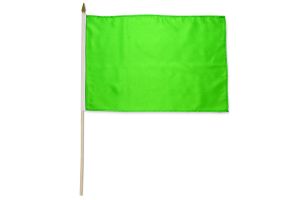 Neon Green Solid Color 12x18in Stick Flag