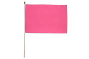 Pink Solid Color 12x18in Stick Flag